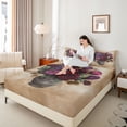 thumbnail image 4 of Manfei Boys Girls Chic Floral Rose Twin Sheet Sets 3pcs,Vintage Aesthetics Twin Fitted Sheet Microfiber,Exotic Style Breathable Flat Sheet,Luxury Bedroom Decor, 4 of 7