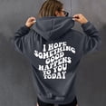 thumbnail image 2 of Sudaderas sueltas para mujer Sudaderas con capucha con cordón Camisas con gráficos en la espalda Jersey informal Tops de manga larga con bolsillo con mangas con hombros caídos Pompotops  gfhjh13606, 2 of 7