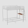 thumbnail image 6 of Leumius Full over Full Bunk Bed with Desk,Metal Bed Frame with Full Length Guardrails and Ladders, White, 6 of 7