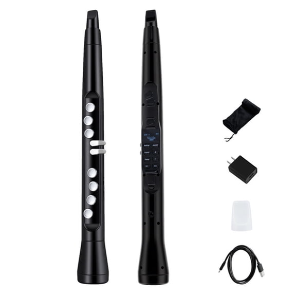 Portable Wireless MIDI Electronic Saxophone - 100 Tones, 3W Hi-Fi Speaker, 12hrs Playtime, 0.7lbs (Black ABS)