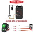 thumbnail image 4 of 2pcs DC 20A/12V 10A/24V SPST LED Illuminated Rocker Switch, Waterproof 5-Pin On/Off with Jumper Wires Set for UTVs, Cars, Trucks, RVs, Boats, Motorcyc, 4 of 5