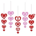 thumbnail image 2 of ZHMRFG Valentine's Day 5 String Heart Tassel Hanging Decor Lightweight Easy Hang Decor Party Favors Gift For Home Window Tree Mantel Ceiling Photo Booth Wedding Engagement Party Backdrop Decoration, 2 of 3