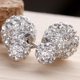 thumbnail image 5 of Pendientes de plata de ley con cristales brillantes y diamantes de imitación de doble cara en la parte delantera y trasera, 5 of 7