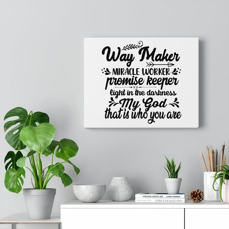 Scripture Walls Way Maker Miracle Worker Promise Keeper Bible Verse Canvas  Christian Wall Art Ready to Hang Unframed 