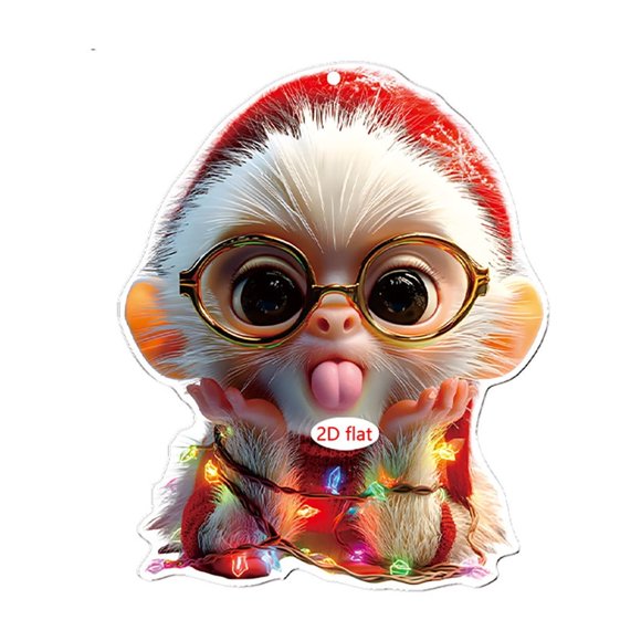 A Christmas 2D Flat Acrylic Pendant Car Pendant Christmas Tree Hanging Decoration For Holiday Home Decor Gift Party Favor 0.98 X 0.98 Inches 0.06 Pounds