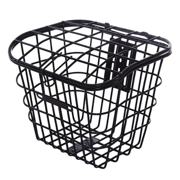 Bike Cycling Basket Quick Release Front Handlebar Multifunction Wire Basket Large Capacity Electric Bike Basket for Man Boys Woman Girls Black