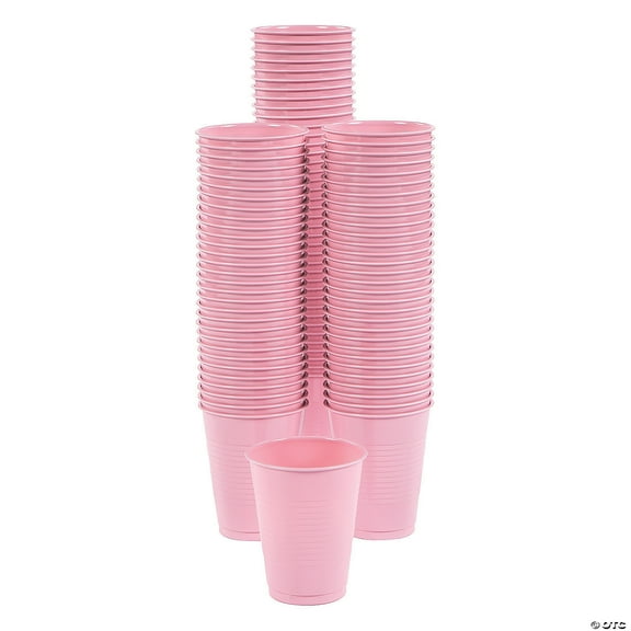 18 oz Disposable Plastic Pink Tumbler for Parties