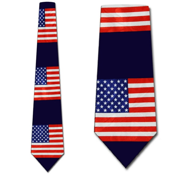 Large Flag Patriotic Necktie Mens Tie by Tieguys