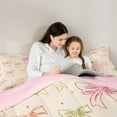thumbnail image 6 of Feelyou Princess Kawaii Bow Queen Comforter Set for Kids, Dreamy Stars Print Bedding Sets, Fashion Bowknot Theme Reversible Bedding Comforter Set, Lightweight Room Decor, 3-Piece, 6 of 9