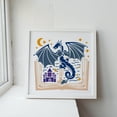 thumbnail image 3 of Plantilla de libro de hadas con dragón, 30 x 30 cm (11,8 x 11,8 pulgadas), plantilla grande de libro de dragón medieval con castillo, incluye pincel, plantilla de castillo de ensueño, luna y estrella, 3 of 9