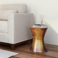 thumbnail image 2 of Allora 15" Contemporary Solid Metal Side Table in Tarnished Brass, 2 of 6