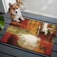 thumbnail image 6 of Burnt Orange Entryway Rug 2x3 Area Rug Washable Indoor Doormat Small Bathroom Rugs Low Pile Accent Throw Rugs Fall Modern Oil Painting Abstract Art Green Brown Floor Carpet for Kitchen Bedroom, 6 of 8