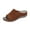Brown, variant on Women'S Platform Slides With Wide Straps Open Toe Summer Beach Comfort Thick Sole Indoor Outdoor Nylon Fabric Outsole Us Size 5.5