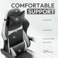 thumbnail image 6 of Dowinx Ergonomic Gaming Chair with Pocket Spring Cushion & Massage Lumbar Support - High Back Office Computer Chair with Footrest for Adults, 300LBS Capacity, Leather Design， Black and Grey, 6 of 8
