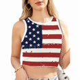 thumbnail image 2 of Color Cosplayer American USA Flag Crop Tank Tops for Women T Shirt Patriotic 4th of July Vest Tops B298-1002 XL, 2 of 5