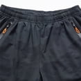 thumbnail image 4 of SWSMCLT Men's Athletic Long Shorts Elastic Waist Quick Dry Capri with Zipper Pocket Hiking Running Gym Summer Below Knee Length Black 36, 4 of 5