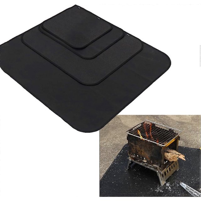 KAIYANG Alfombrilla para fogatas, alfombrilla para debajo de la parrilla, protector para barbacoa para estufa de leña, protege el suelo de césped, 350 x 340 mm