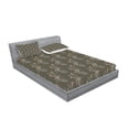 thumbnail image 2 of Ambesonne Flower Fitted Sheet & Pillow Sham Set, Spring Buds Branches, Queen, Orange White Grey, 2 of 2