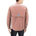 thumbnail image 2 of Men’s Long Sleeve Fishing Waterproof Quick Dry UPF 50+ Nylon Tuna Button Shirt (Salmon, 4XL), 2 of 4