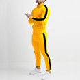 thumbnail image 2 of Delconic Mens Two Piece Athletic Tracksuit Set Zip Front Long Sleeve Track Jacket and Tapered Jogger Pants Casual Sportwear Yellow XL, 2 of 5