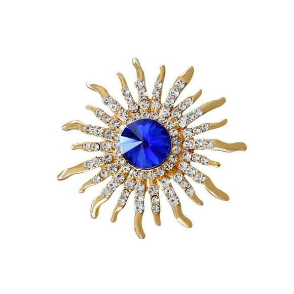 Broche Élégante Plaquée Or Cristal Fleur de Tournesol Ensemble pour Femmes Bijoux Fleur de Tournesol Épingle en Strass