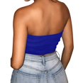 thumbnail image 4 of USSUMA T-Shirts for Women Trendy Tube Crop Top Basic Women's Shirts and Blouses Sleeveless Women Tops Dressy Casual Summer Cropped Strapless Bandeau Tank Off Shoulder Plus Tunics Beach, 4 of 6