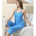 thumbnail image 5 of Doublju Women's Sleeveless Racerback Capri Pajama 2 Pcs Set (Plus Size Available), 5 of 5