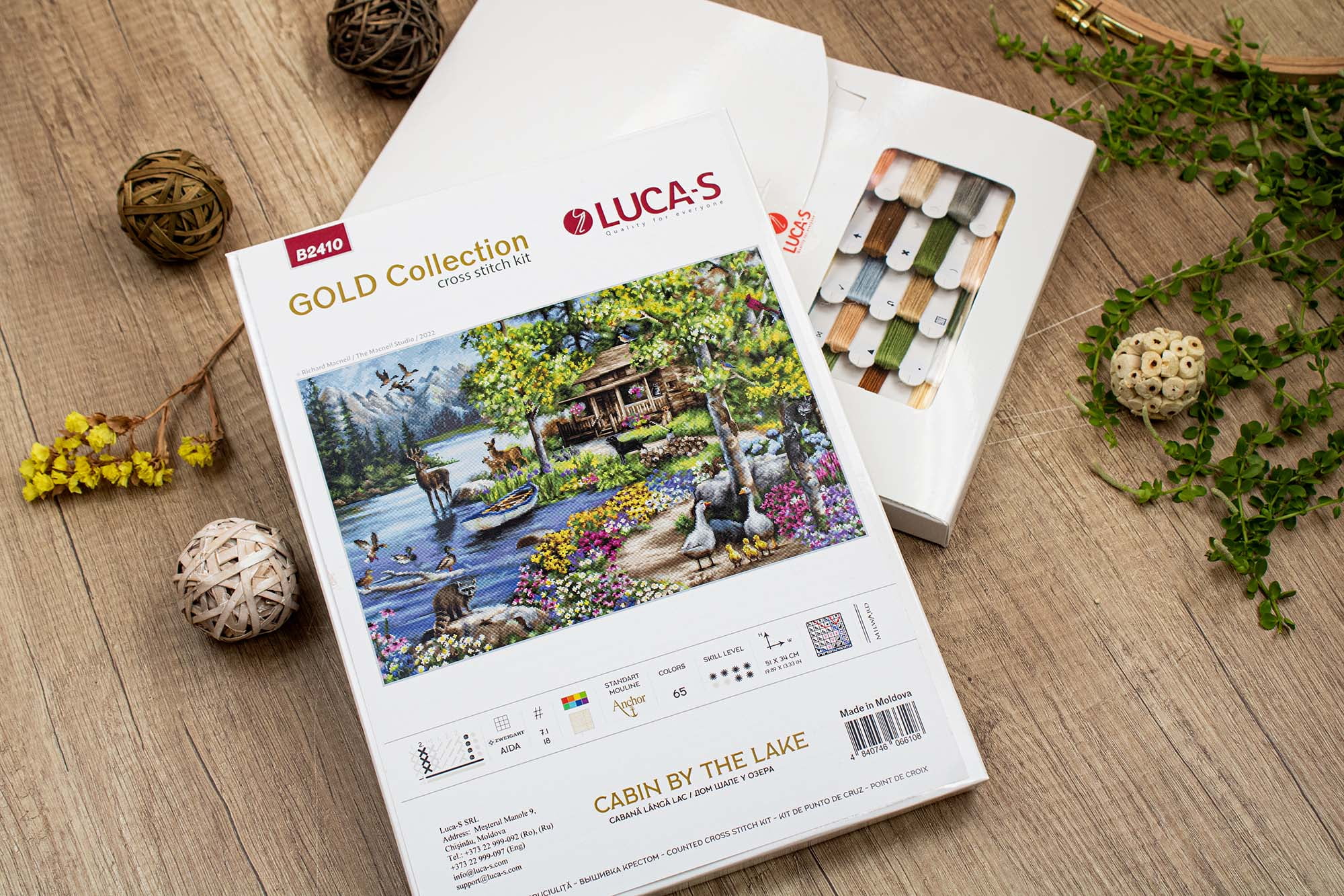 Cabin By The Lake B2410L Counted Cross-Stitch Kit