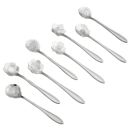 

FRCOLOR 8pcs/Package Creative Flower Spoon Novel Beautiful Spoon for Home Store Office (Cherry Blossom Rose Platycodon Persian Daisy Sunflower Sunflower Plum Pansy Pattern)