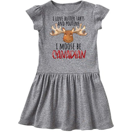 

Inktastic I Love Butter Tarts and Poutine I Moose Be Canadian Pun Gift Toddler Girl Dress
