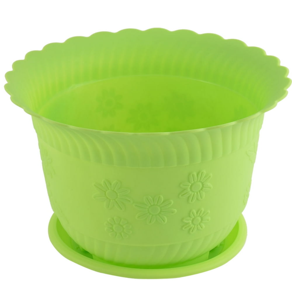 Unique Bargains Home Plastic Floral Pattern Cactus Plant Flower Pot