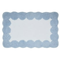 VCNY Home Blue/White Dotted Edge Tufted Bath Rug, 18" x 27"