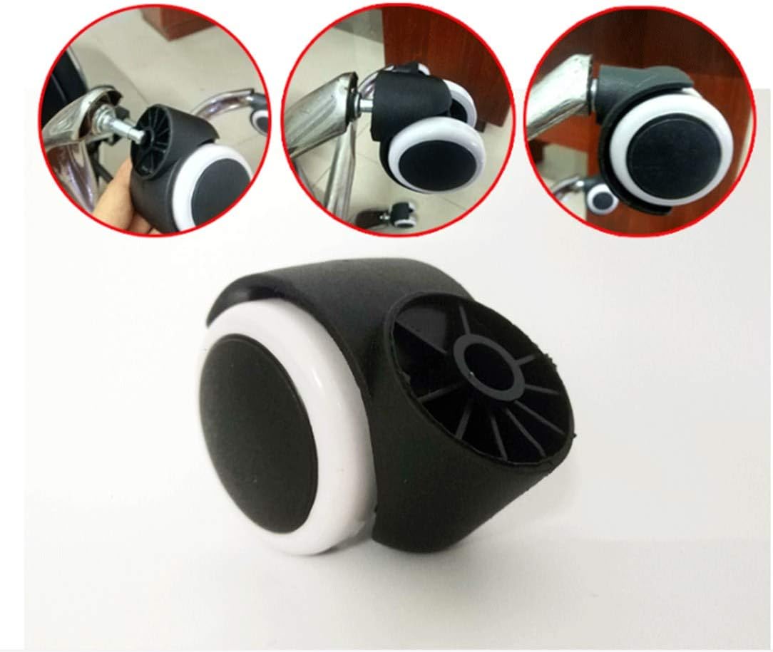 Gamvdout Plate Casters Rodless Mute Office Chair Caster Furniture Caster Replacement Castors Swivel Chair Wheel Hole Diameter 8mm 360 Degree Swivel Casters for Home Furniture Office 5pcs