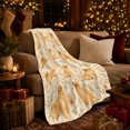thumbnail image 3 of YShenghong Golden Retrievers Among Subtle Leaves And Peach Flowers Printed Flannel Blanket, 3 of 7