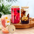 thumbnail image 7 of LotFancy 6Pcs Glass Cups with Bamboo Lids and Glass Straw, 16oz Can Shaped Drinking Glasses, 7 of 7
