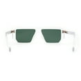 thumbnail image 4 of Flat Top Mobster Angular Modern Metal Hinge Racer Sunglasses Clear - Green, 4 of 4