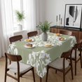 thumbnail image 6 of Baroque Sage Green Table Cloth Waterproof Tablecloths, Vintage Damask Classic Floral Tablecloth Dining Table Cover for Kitchen Party Tabletop Outdoor, Rectangle Tablecloth 52x70 Inch, 6 of 9