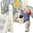 thumbnail image 2 of 7-in-1 Castle Climbing Playset for Kids - Certified HDPE Material with Slide, Ring Toss, Arch Tunnel, Telescope, Toy Storage - Safe Indoor/Outdoor Playground, 2 of 7