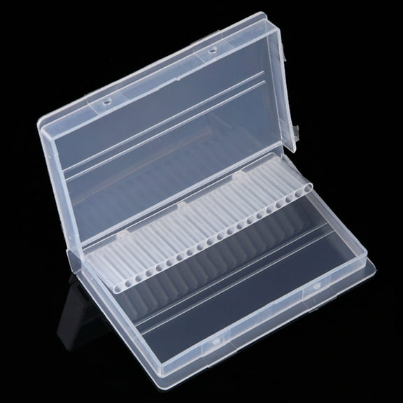 dianhelloya Nail Art Supplies 20 Holes Nail Drill Bits Storage Box Container Holder Display Organizer Case