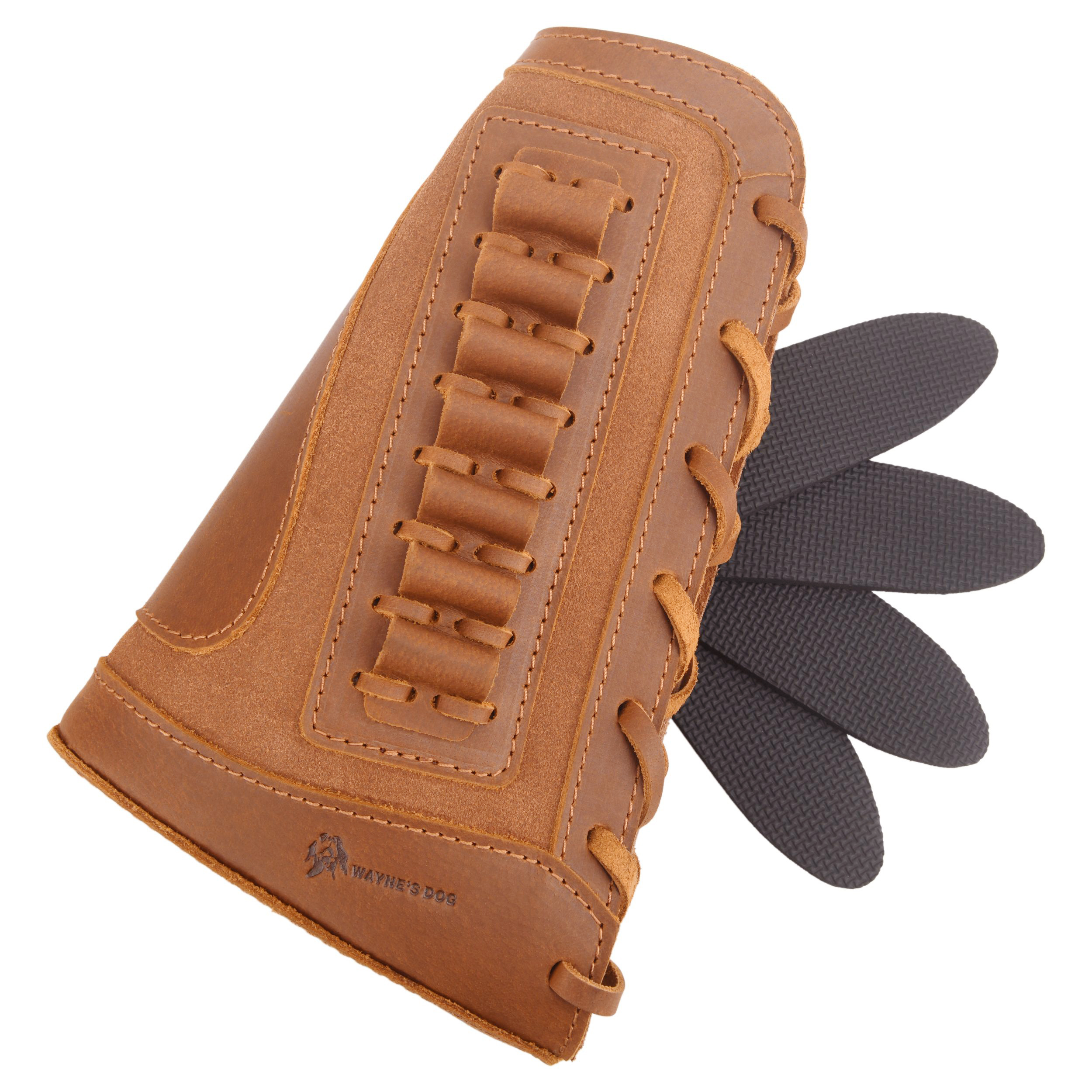 WAYNE'S DOG Leather Rifle Cheek Rest Pad Buttstock Gun Cover .357 .30/30 Hunting Shooting