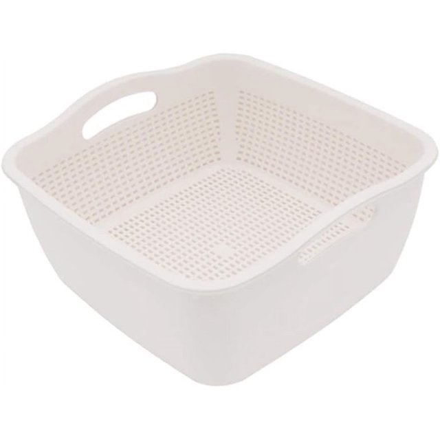 Cesta portátil para tareas de cocina, material seguro que garantiza la salud familiar, sistema de drenaje eficiente para frutas y verduras (10,4" x 8" x 5,1")