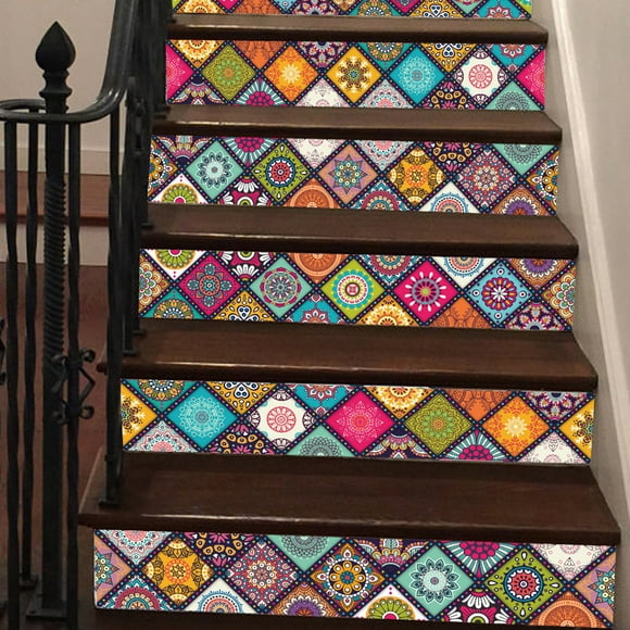 Dvkptbk Stairs Decal 6Pcs Staircase Stair Riser Floor Sticker DIY Wall Decal Fashion Stairs Decal Home Decor on Clearance