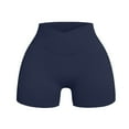 thumbnail image 3 of BODOAO Women Workout Scrunch Shorts Seamless V Cross Waist Shorts Wendy High Waisted Contour Gym Yoga Biker Shorts Workout Impact Shorts 4.5" Scrunch Butt Lifting Gym Shorts Booty Biker Shorts Navy S, 3 of 4