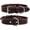Brown, variant on DowgClub Leather Dog Collar with Double D Rings - Handmade Full Grain Leather for Small Dogs, Red