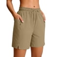 thumbnail image 4 of Yievot Athletic Shorts for Women Drawstring Elastic Waist Quick Dry Workout Gym Shorts with Zipper Pockets, 4 of 8