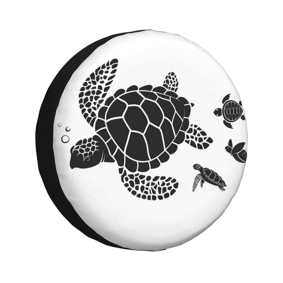 Rateoe Family Of Sea Turtles Pattern Tire Cover Wheel Protectors Weatherproof Wheel Covers Universal Fit for Trailer Rv SUV Truck Camper Travel Trailers Accessories-14 inch