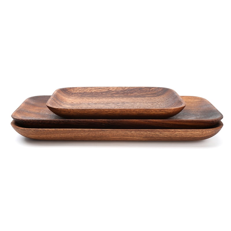 Japanese Wooden Tray Wood Snack Dried Fruit Plate Dish Rectangular Plate Decor G 