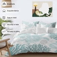 thumbnail image 3 of 3 Piece Teal Green Coastal Turtle Duvet Cover Set California King,Microfiber Comforter/Quilt Cover with Corner Ties and 2 Pillowcases,Ocean Coral Nautical All Season Soft Bedding with Zipper Closure, 3 of 8
