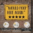 thumbnail image 2 of 5 Stars Would Poop Here Again Bathroom Sign - Tin Signs Vintage, Funny Metal Signs for Bathroom, Toilet and Farm Restroom Wall Decor Art Accessories, Cool Stuff, 8 x 12 inch, 2 of 14