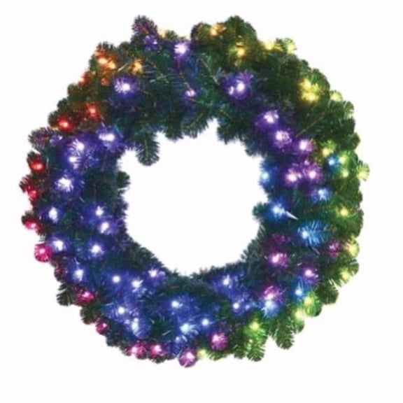 PRELIT WREATH RGBW 24"(Pack of 4)